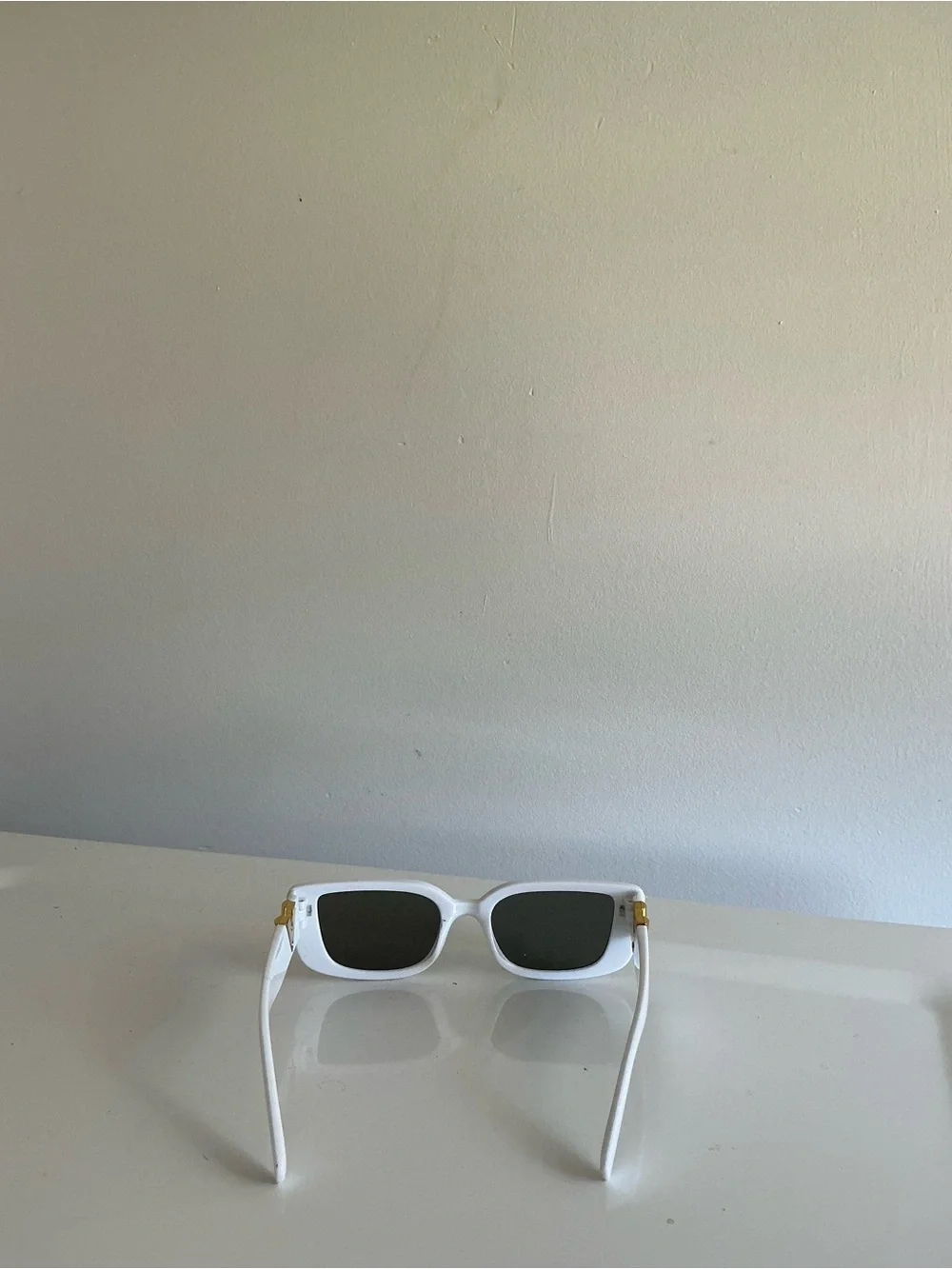 White Rectangular Women's Sunglasses